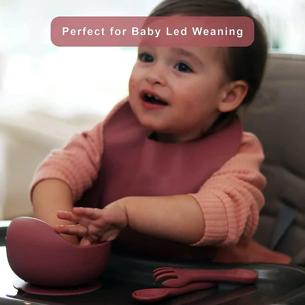 Silicone Baby Cutlery Set | طقم أدوات طعام سيليكون للأطفال